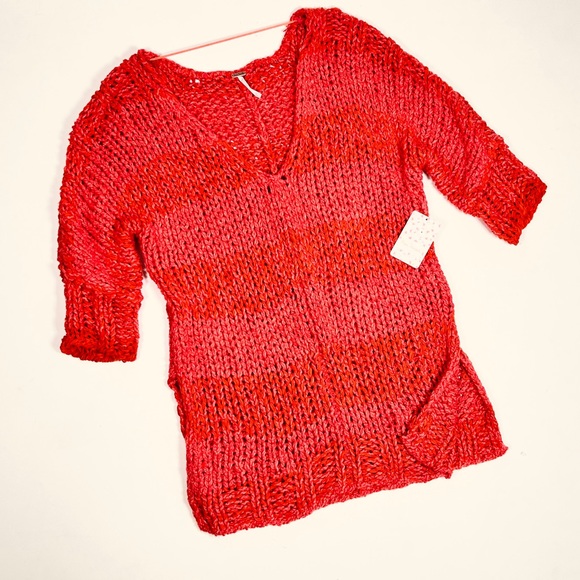 SALE! NEW! FREE PEOPLE large chunky knit sweater tunic top - Picture 12 of 12